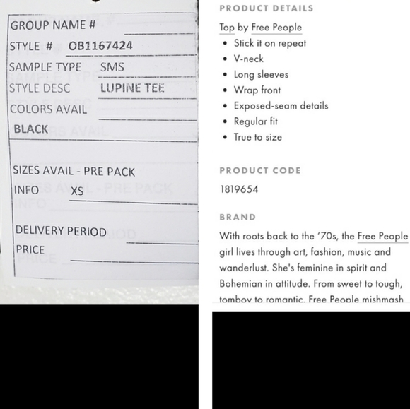 NEW Free People Lupine Wrap Ribbed Jersey Tee Top Thermal Knit Bohemian Fall - Picture 5 of 16